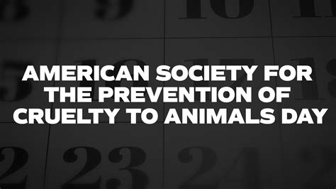 American Society for the Prevention of Cruelty to .